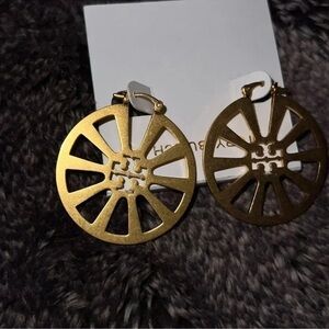 Tory Burch Britten Gold Circular Hoop Earrings